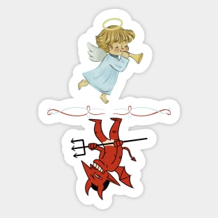 Angel vs Devil Sticker